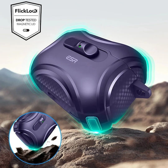 ESR Cyber Flicklock Halolock Θήκη Σιλικόνης σε Μωβ χρώμα για Apple AirPods Pro 3