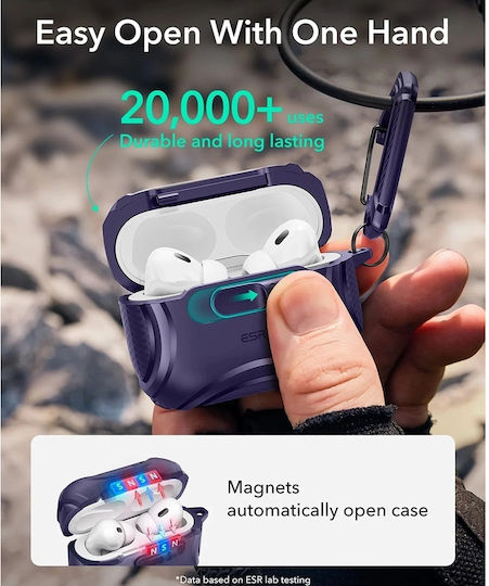 ESR Cyber Flicklock Halolock Θήκη Σιλικόνης σε Μωβ χρώμα για Apple AirPods Pro 3