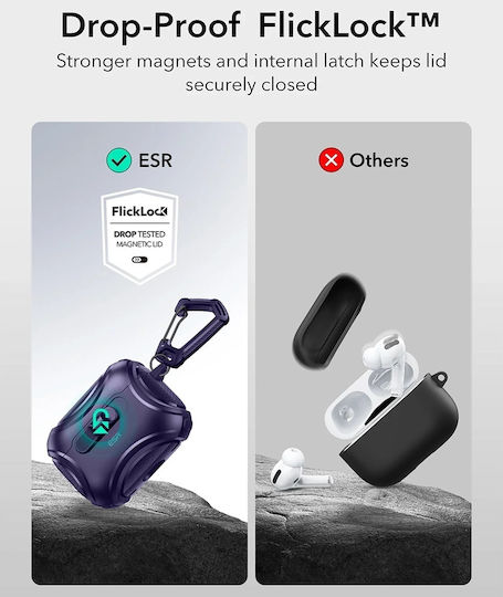 ESR Cyber Flicklock Halolock Θήκη Σιλικόνης σε Μωβ χρώμα για Apple AirPods Pro 3