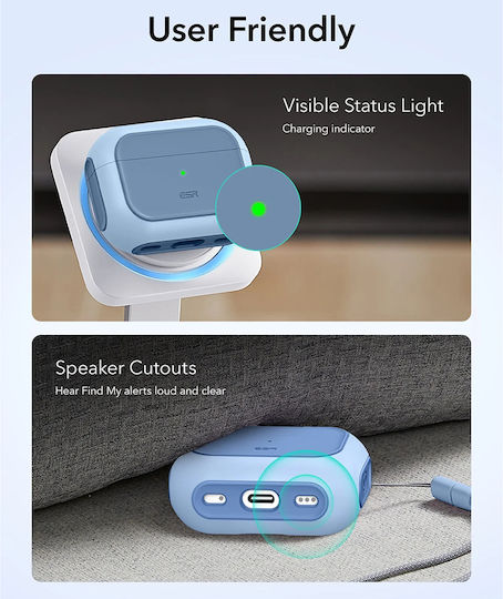 ESR Orbit Hybrid Halolock Case Plastic / Silicone Powder Blue for Apple AirPods Pro 3