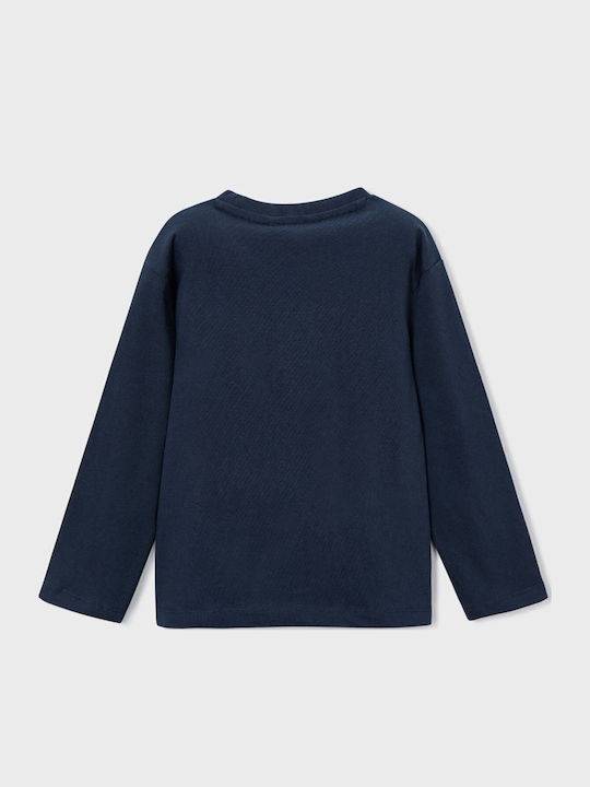 Kids' Shirt Long Sleeve Navy Blue Basic