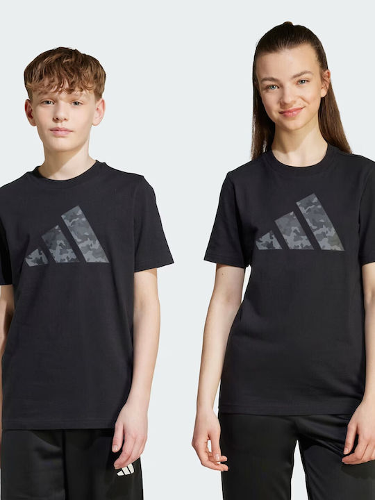 Kinderhemd Kurzarm Schwarz Camo