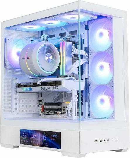 Zalman P40 DS Геймърско бюро Midi Tower Компютърна кутия със страничен прозорец Бял