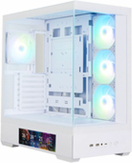 Zalman P40 DS Геймърско бюро Midi Tower Компютърна кутия със страничен прозорец Бял
