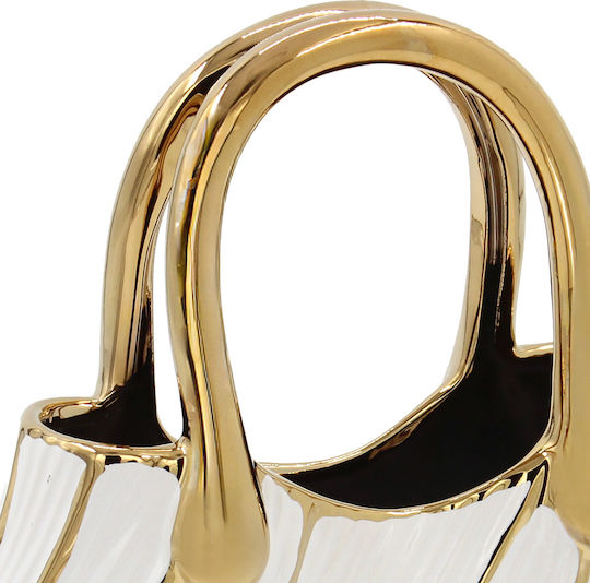 Keskor Βάζο Κεραμικό Λευκό 24x10xΥ25cm