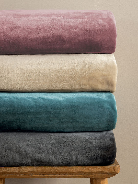 Palamaiki Κουβέρτα Fleece Υπέρδιπλη 220x240εκ. Fog