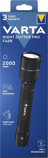 Varta Lanternă cu LED Reîncărcabilă IP67 cu Luminozitate Maximă 2000 Lumen Night Cutter Pro F40r