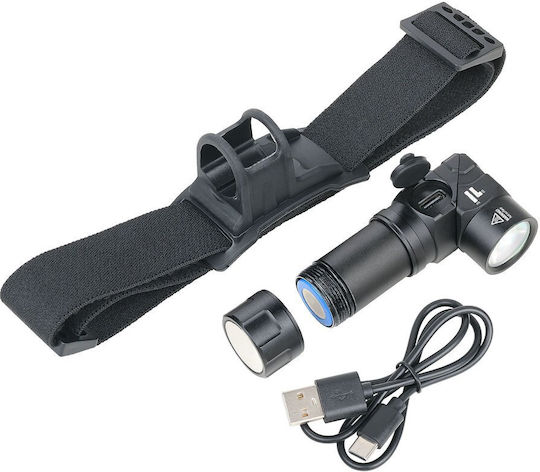 Troika Rechargeable Headlamp LED with Maximum Brightness 500lm Eco Knicklicht Black