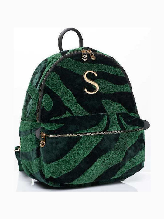 Animal Velvet Damentasche Rucksack Petrol Blau
