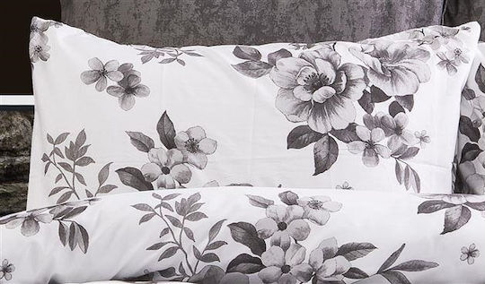 Dimcol Σετ Σεντόνια Υπέρδιπλα 240x270εκ. White-grey (4τμχ)