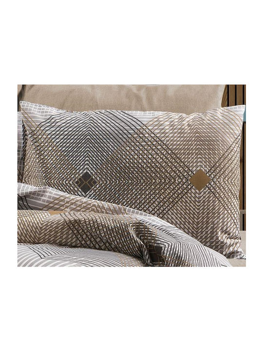 Dimcol Σετ Σεντόνια Υπέρδιπλα 220x240εκ. 603 Grey-mocha (4τμχ)