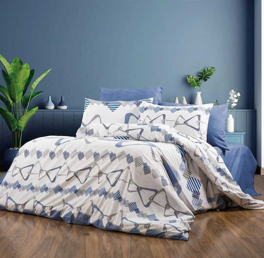 Dimcol Σετ Υπέρδιπλο 4τμχ 240x270εκ. 489 White-blue