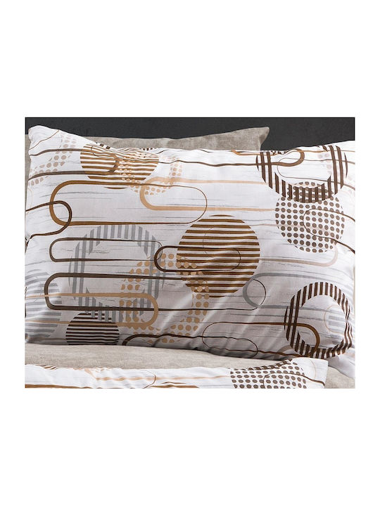 Dimcol Sheet Sets Queen 240x270cm. White-mocha 4pcs