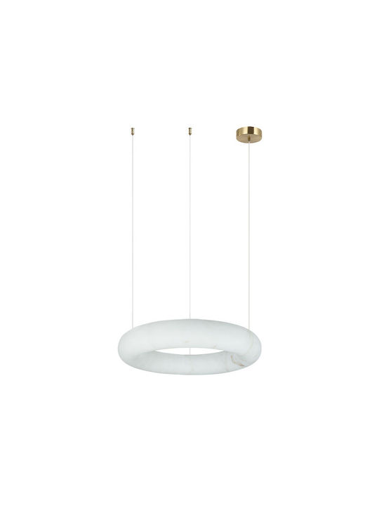 Zambelis Lights Κρεμαστό Φωτιστικό Μπρούτζινο LED με Θερμό Λευκό Φως