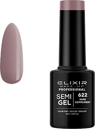 Elixir Semi Gel Хибриден Лак за Нокти 622 Nude Compliment 5мл 1бр