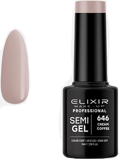 Elixir Semi Gel Semi-Permanent Nail Polish 646 Cream Coffee 5ml 1pcs