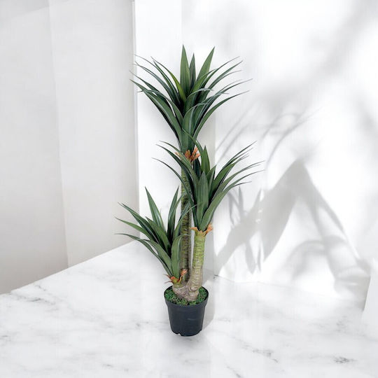 Künstlicher Yucca-Baum 3 Stämme 155cm Oranon Kunststofftopf
