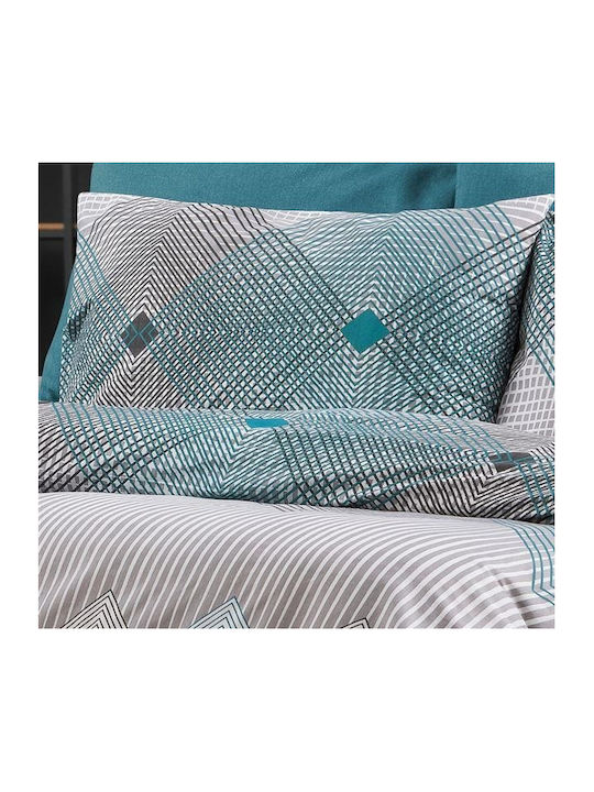 Dimcol Duvet Cover Single 160x240 Kallirroi 605 Grey-petrol