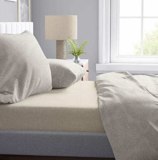 Dimcol Husă Pentru Pilotă 100% Bumbac Simplă 160x240 Artemis 702 Beige