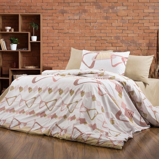 Dimcol Υπέρδιπλη 220x240cm Δαρεία 490 White-beige