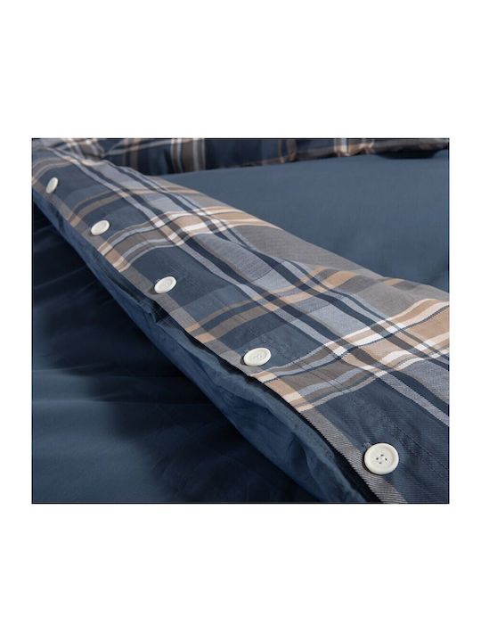 Nef-Nef Homeware Duvet Cover Set Cotton Queen with 2 Pillowcases 240x220 Surface Denim