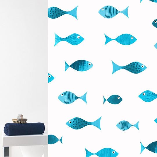 Dimitracas Rainbow Κουρτίνα Μπάνιου Υφασμάτινη 180x200 cm Scuba Blue