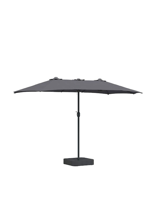 Aluminium-Garten- und Terrassen-Sonnenschirm Grau 3,85x2,09xH2,44m