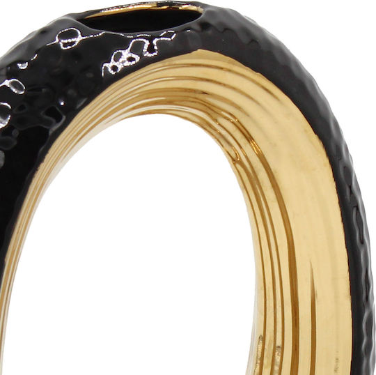 Keskor 63060 Keramik Tischdekoration 16,5×7×25 cm Schwarz Gold Keskor 63060 Keramik Tischdekoration 16,5×7×25 cm Schwarz Gold