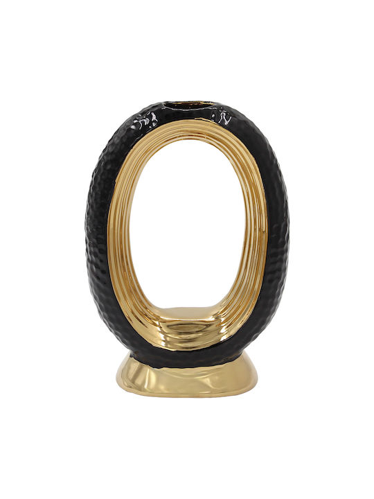 Decorative Ceramic 16.5x7x25 Cm Black Gold Keskor 63060