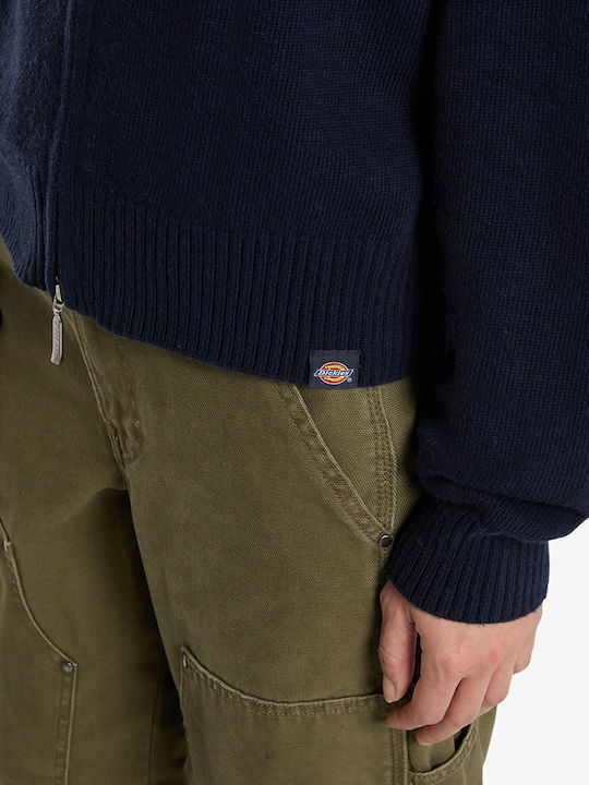 Milan Women's Sweater with Zipper Navy Blue