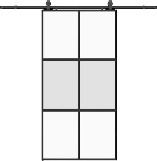 Vidaxl Σετ Συρόμενης Πόρτας Υλικό Μαύρο 102,5x205 Cm Vidaxl Σετ Συρόμενης Πόρτας Υλικό Μαύρο 102,5x205 Cm