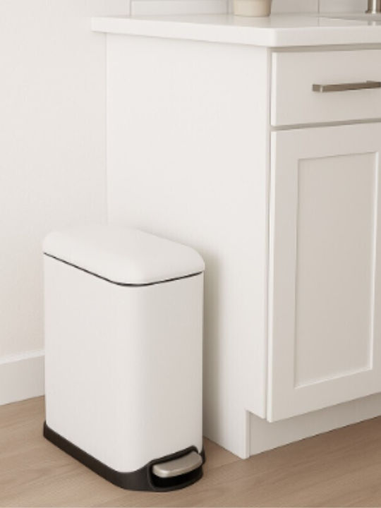 Vesta Inox Bathroom Basket Soft Close 12lt White