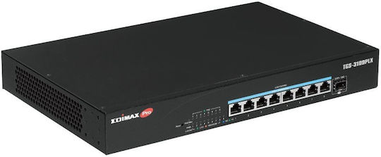 Edimax TGS-3109PLX Управление на L2 PoE++ Switch с 8 Портове Гигабитови (1Gbps) Ethernet