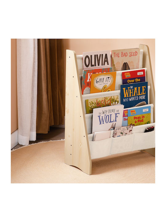 Bücherregal Boden Beige 63x28x76cm