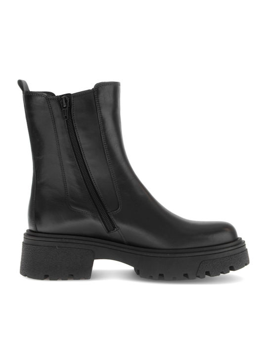 Leather Women's Ankle Boots Black