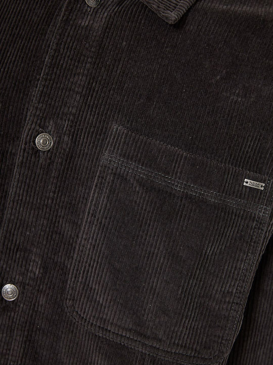 Дълъг Ръкав Рипсено Кадифе Overshirt Сив