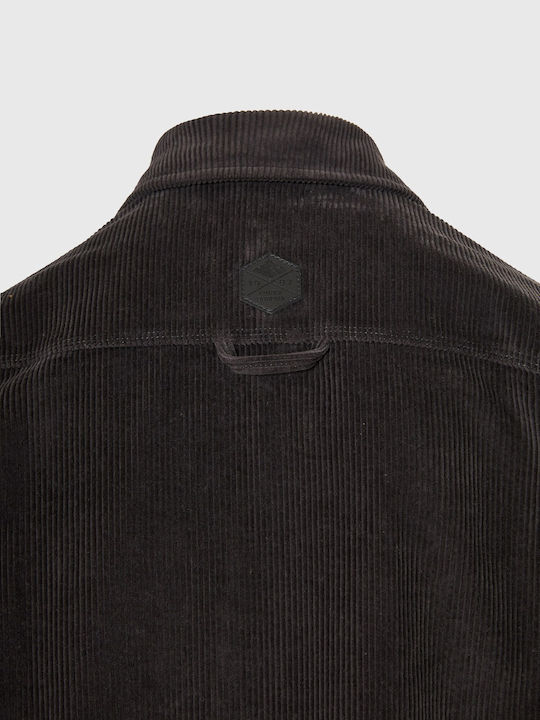 Дълъг Ръкав Рипсено Кадифе Overshirt Сив