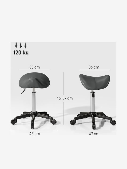 Office Desk Stool with Backrest Gray 48x47x45cm