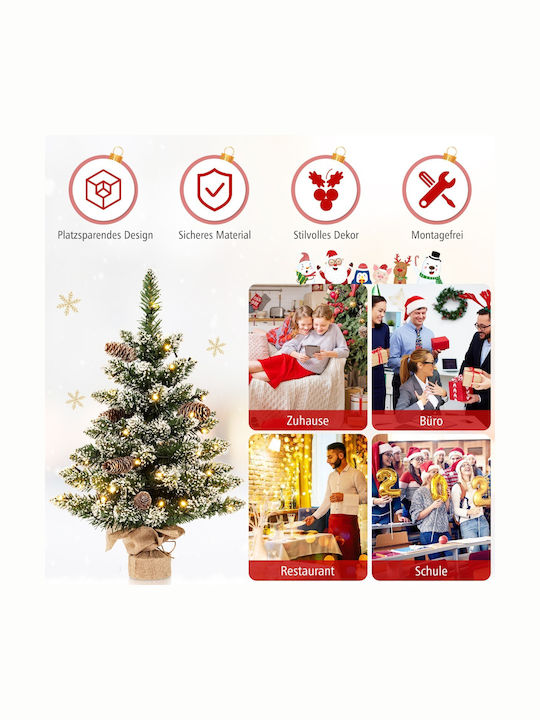 Weihnachtsbaum Beschneit 64cm mit LED-Beleuchtung