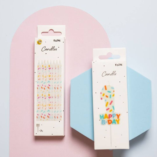 Birthday Candle Cozy Sprinkles Number 6 Multicolour Candle 7cm Kids Party