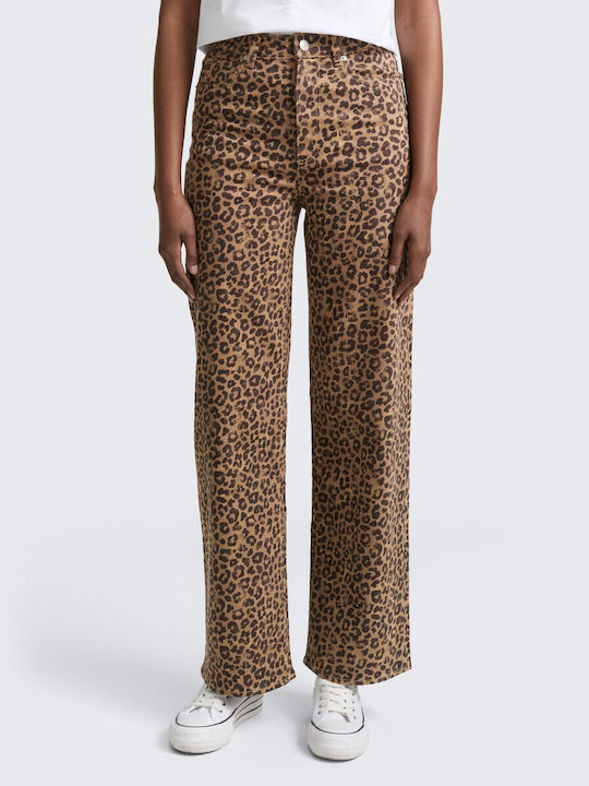 Women's Fabric Trousers Leopard Leo Print