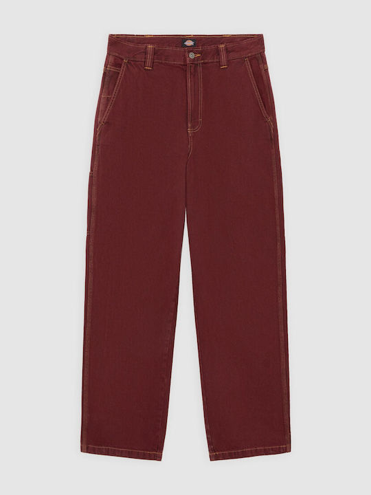 Madison Men's Jeans Pants With Slim Baggy Fit Bordeaux