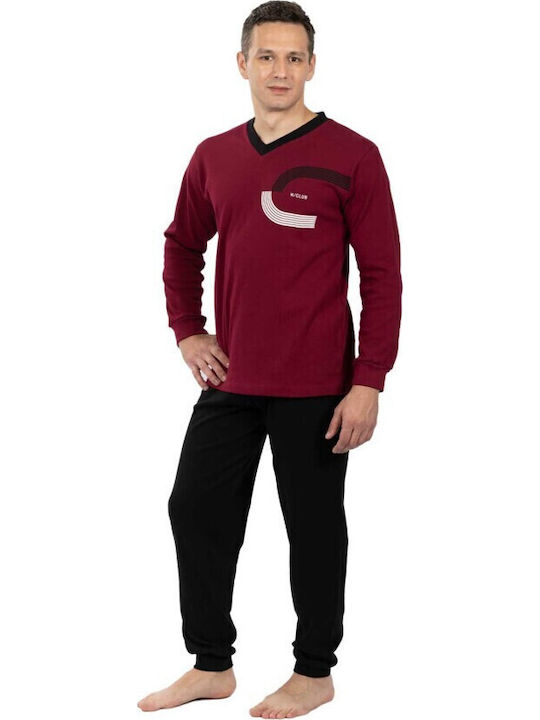 Nina Club Men's Winter Pajamas Set Bordeaux