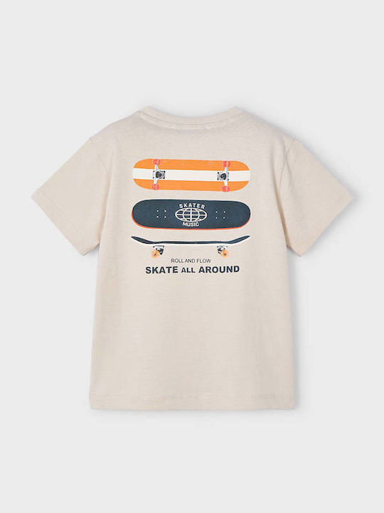 Kinder-T-Shirt Beige Roll and Flow
