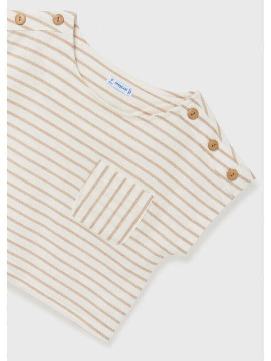 Παιδικό Crop Top Κοντομάνικο Μπεζ