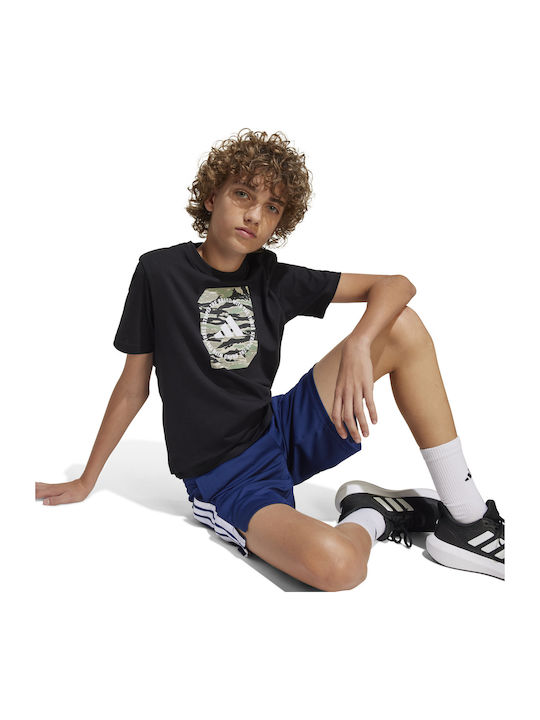 Kinder-T-Shirt Schwarz Camo Box