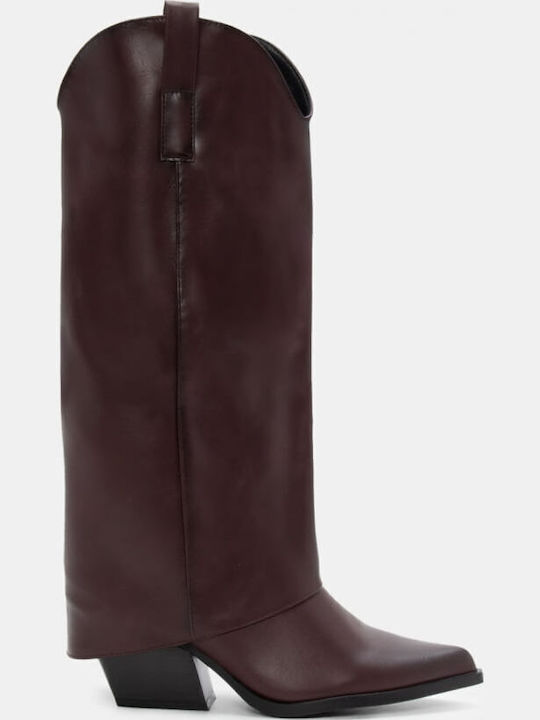 Leder Damenstiefel Cowboy Burgundisch
