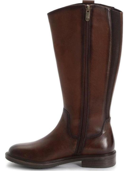 Leder Damenstiefel Tabac Braun