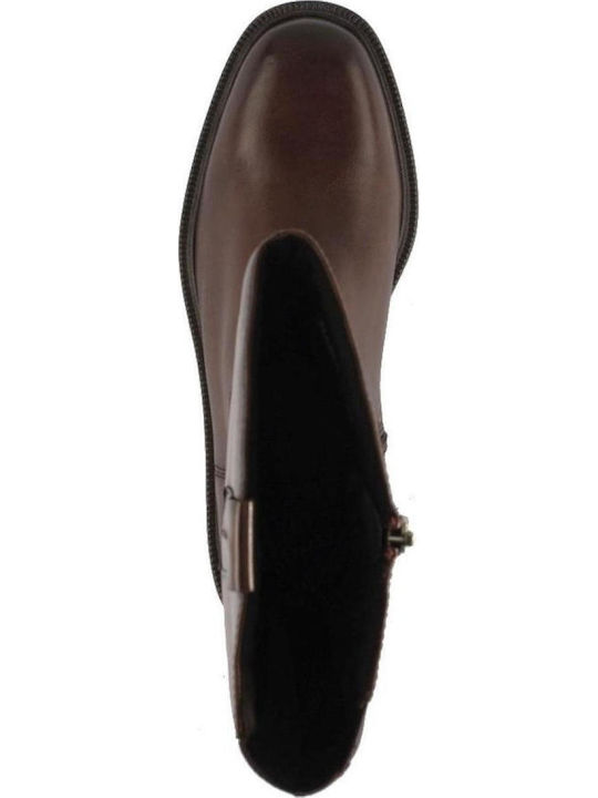 Leder Damenstiefel Tabac Braun