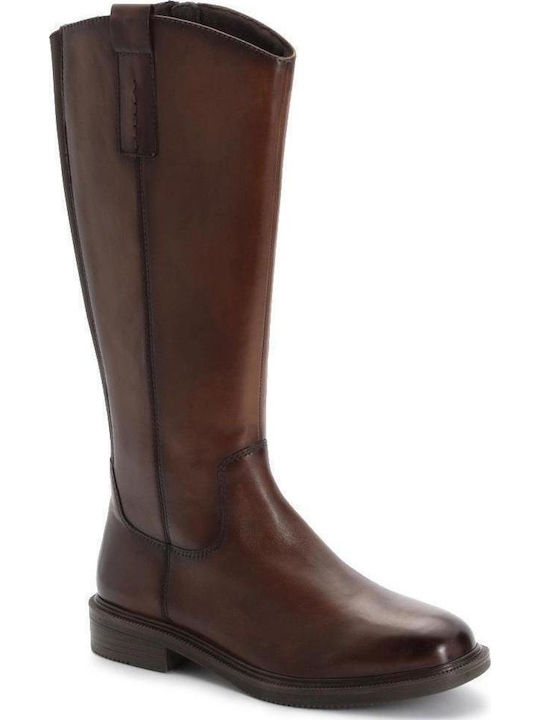 Leder Damenstiefel Tabac Braun